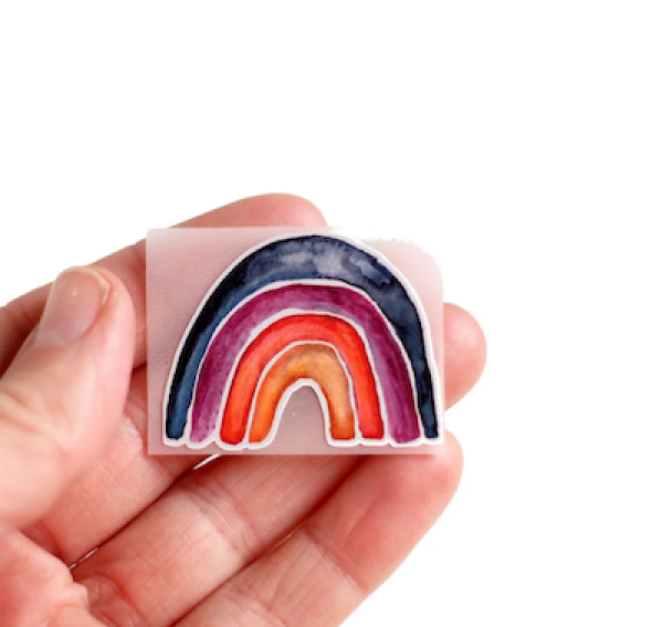 Bügelbild MINI Regenbogen bunt - 2er Set | Halfbird